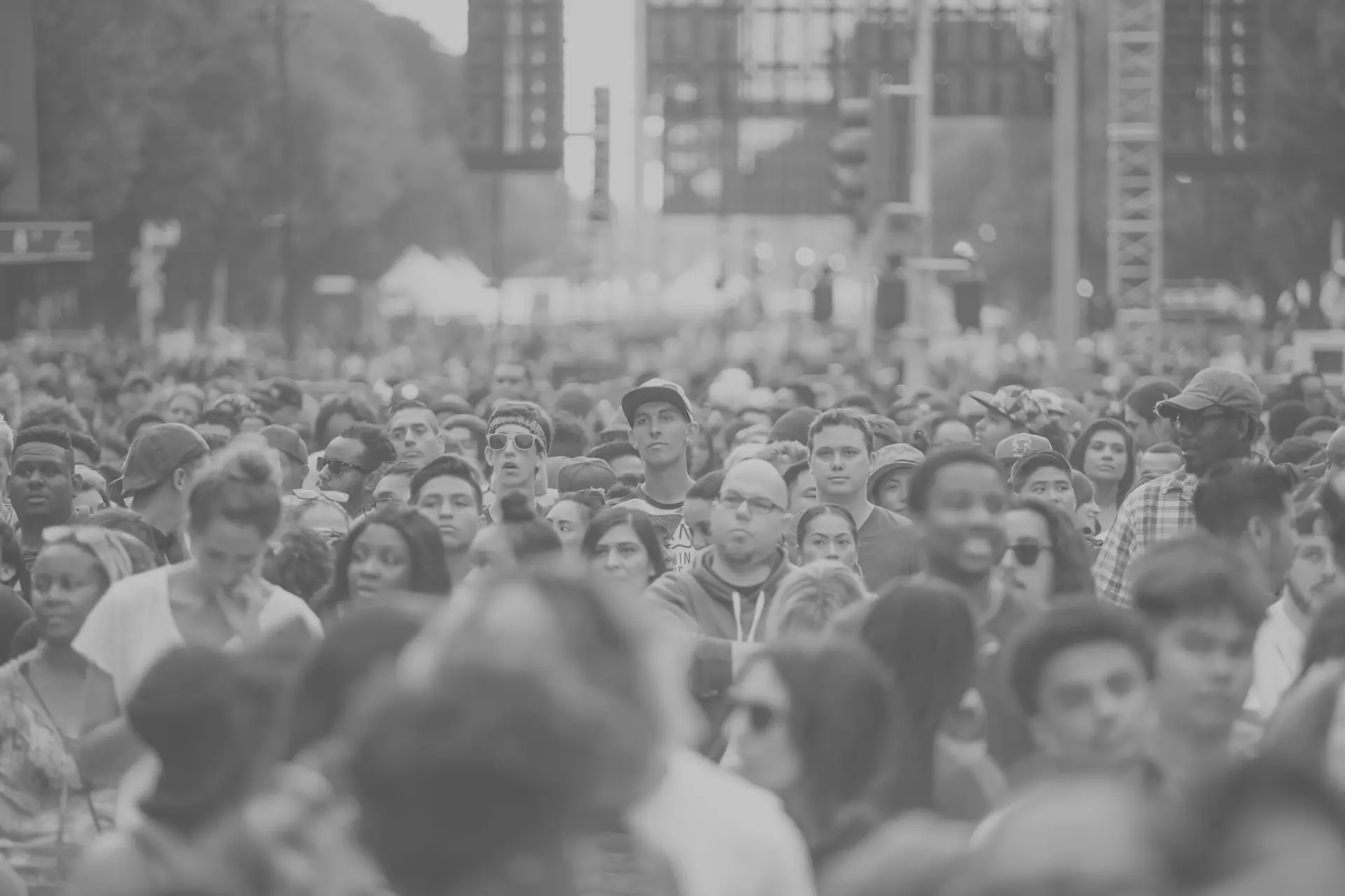 Crowd of people representing high-intent audiences